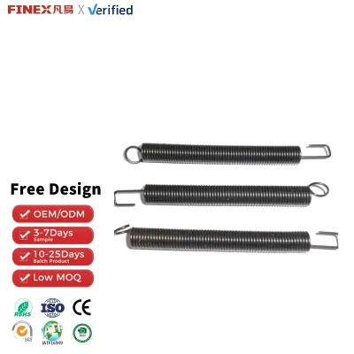 Wholesale Supply Heatpress 60mm X 10mm X 1.0mm Metal Extension Tension Spring with Dual Hooks 150mm 22lb Load Capacity
