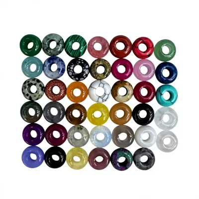 Natural Stone Rondelle 10mm Large-Hole Loose Beads Tigers Eye Prayer-Bead Spacers DIY Hairpin Bracelet Accessories Wholesale