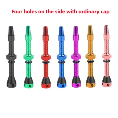 Colored Aluminum Alloy Bicycle Tubeless Valve French-Style Accessory with Side with Hole Model Ningbo Origin In-Stock Valve Core