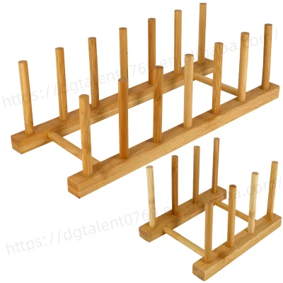 Bamboo Wooden Dish Rack Dishes Drainboard Drying Drainer Storage Holder Stand Kitchen Cabinet Organizer for   Pot  Lid Book