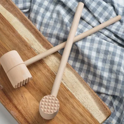 Factory Custom Single and Double Sided Wooden Meat Tenderizer Steak Hammer Tender Meat Smash Pork Chop German Meat Hammer Tool