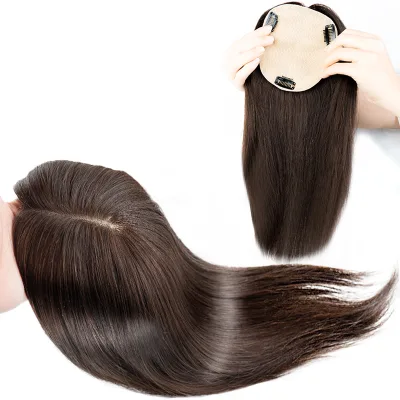 Beauty Girl Hair Toupee Fast Shipping Clip Ins Wig Size 6x7inch Raw Virgin Mongolian 100% Silk Human Hair Topper