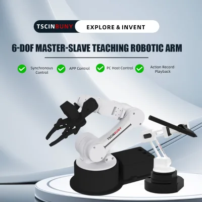 Tscinbuny 6DOF Master-slave Teaching Robotic Arm, All-metal Servo Mechanical Arm, Step-by-step Teaching DH Kinematics  Robot