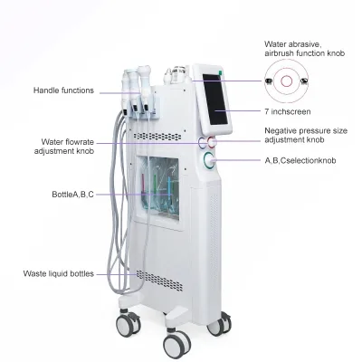 Portable Water Facial Beauty Machine for Deep Cleaning Skin Tightening Pore Cleansing Wrinkle Removal Skin Rejuvenation US Plug