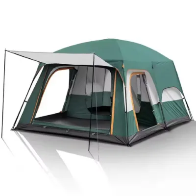 Waterproof Polyester Family Camping Tent with Enhanced Ventilation and Double Layer Protection