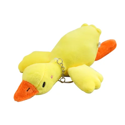 Big Goose Plush Toy Doll Pillow with Key Ring Short Plush & PP Cotton Birthday Gift