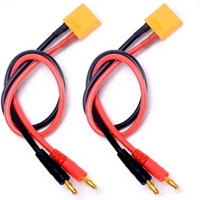 DAJIANG OEM Customized XT90 to 4.0mm Banana Adapter Charging Cable 30cm 12AWG for FPV Drones & RC Vehicles