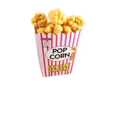 Cute and Creative Cartoon Popcorn Box Eraser Rubber Set Student Stationery Eraser