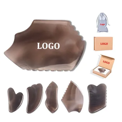 Factory Wholesale Natural Custom Grey Agate Guasha Board