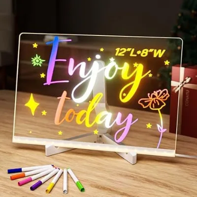 Cross-border Erasable DIY Children Luminous Fluorescent Night Light Drawing Board Acrylic Writing Message Digital Writing Pad