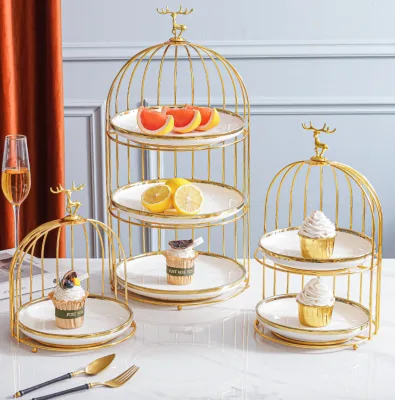 Light Luxury Fruit Plate for Afternoon Tea Dessert or Coffee Table for Household Candy Snack Tray Dishes & Plates