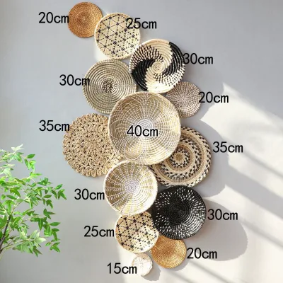 45X45X15CM Woven Handmade Decorations B&B Straw Nordic Living Room Wall Hanging Background Wall Decor Bohemian Decor Wall