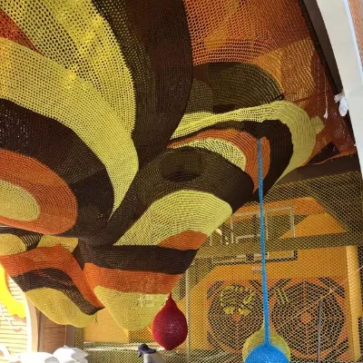 Themed Fantasy Rainbow Tree Climbing Rope Net Handmade Playcorners for Restaurant Playgrounds