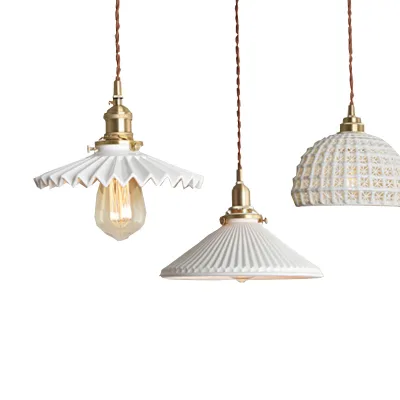 Japanese Vintage Brass Minimalist Chandelier Pendant Light for Bedside bar Porch Aisle Balcony