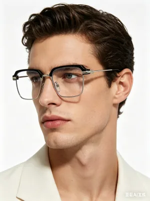 2025 Anti Blue Light Presbyscopic Reading Glasses Fashionable Black Metal Half Eyebrow Frame Transparent Lenses Diamond Face