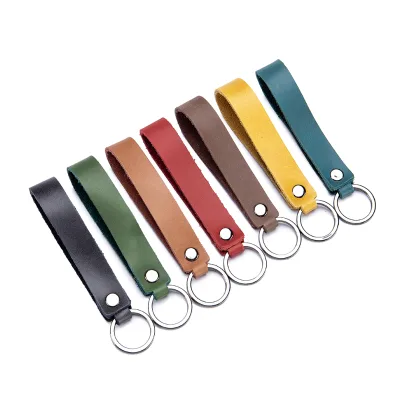 Wholesale Blank Custom Leather Keychain High Quality Gift Small Gift Hanging Buckle Ornament U Disk Hanging Rope