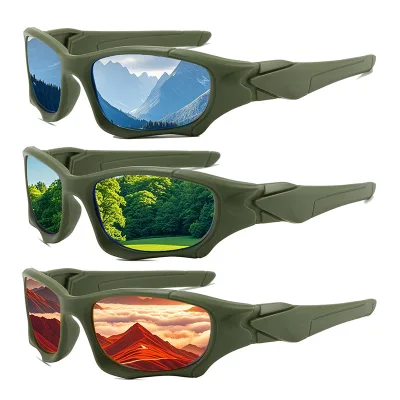 Men's Polarized UV400 Full Frame Lightweight PC Windproof Impact-Resistant Fishing Sunglasses Coated Lens Multiple Colors
