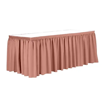 Wholesale Wedding Party Table Rectangle Skirt Polyester Pleated Custom Size Table Skirt