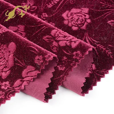 Hot Sell Ks Plain Dyed Velvet With Glitter Print Polyester Jacquard Velvet Sofa Fabric for Dress
