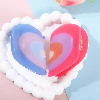 Personalized Acetate Hair Claw Sweet Heart Luxury Hair Claw for Saint Valentine's Day Gfit
