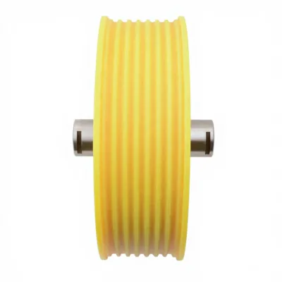 Modern Nylon Elevator Roof Wheel Reverse Rope Guide Wheel Counterweight Machine Room Wheel Parts for Hotel & Warehouse Use