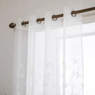 Factory Supply Ready Made Embroidery Window Fabric Curtain Design
