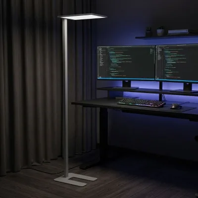 Luxury LED Floor Lamp 197cm Height High Lumens Full Spectrum Eye-Protection Standing Light for Executive Office & Desktop