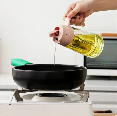 Modern Design Glass Oil Pot for Kitchenware Cover-Style for Food Storage Camping for Cooking Vinegar Fish Soy Sauce Olive Oil