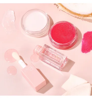 Nature Smoothing Nourishing 3-Piece Set Exfoliating Scrub Vegan Lip Scrub Private Label Lip Care Kit Nourishing Lip Care Set
