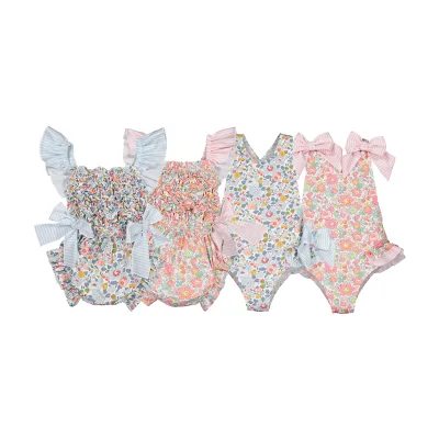 Summer New Girls' Sling One-piece Romper Swimsuit Printed Cute Children's Beach Swimsuit Breathable Quick Dry Eco-Friendly
