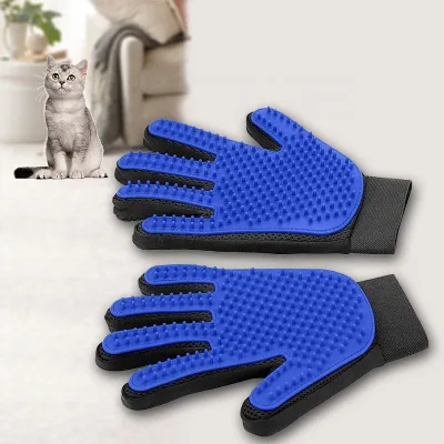 Pet Grooming Gloves Cat Gloves Pet Dog Brush Pet Double Sided Gloves Comb Cleaning Grooming Cat Hair Remover