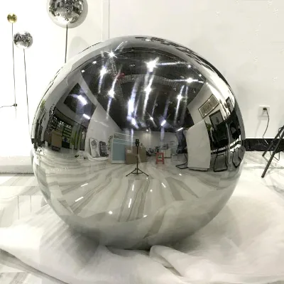 Silver Stainless Steel Rectangle Modern Polished Handmade Rust Proof Large Gazing Globe Garden Outdoor Landscape Decoration