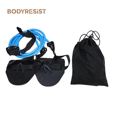 Fitness Tpe Resistance Bands for Working Out Training Arm Strength Stretch Cord Resistance Hand Swimming Trainer with Paddles