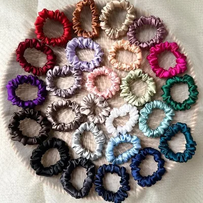 The Same High Sense Silk Scrunchie Silk Scrunchie 1CM Delicate 19mini Sparkly Satin Simple All-matching Hair Accessories