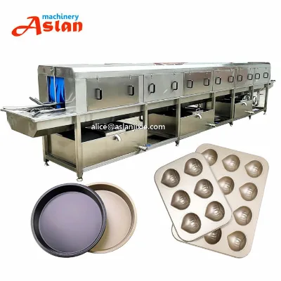 Bakery Bread Baking Tray Butter Oil Cleaning Machine/ Pizza Basement Baking Tray High Pressure Cleaning Washing Machine