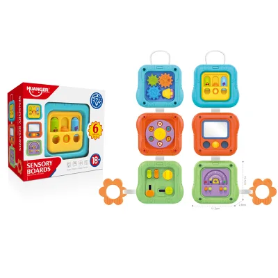 Educational Early Learn Multifunctional Plastic Sensory Activity Music Cartoon Folding Cute Duck Busy Board for Kid Toddler