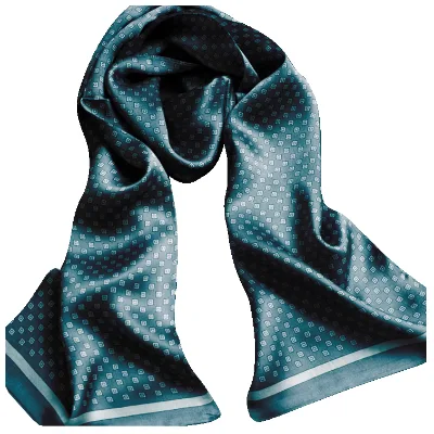 Customize High-quality Printed Satin Silk Scarf Silk Headwear Solid Color Designer Satin Long Tail Men's Scarf