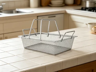 Thickened Border Perforated Drain Basket Heavy Duty Commercial Kitchen Debris Filter Storage Crate
