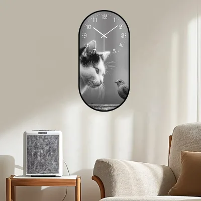 Minimalist Abstract Art Plastic Silent Wall Clock Non Ticking Quartz Clock Stylish Wall Decor for Living Room Art Wall Ornament