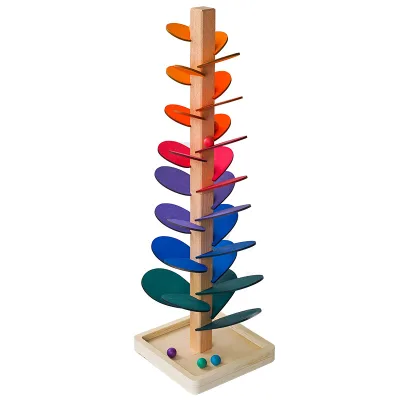 Classic Wooden Rainbow Music Tree Ball Track Montessori Toy Colorful Music Cognitive Enlightenment Educational Toy for Children