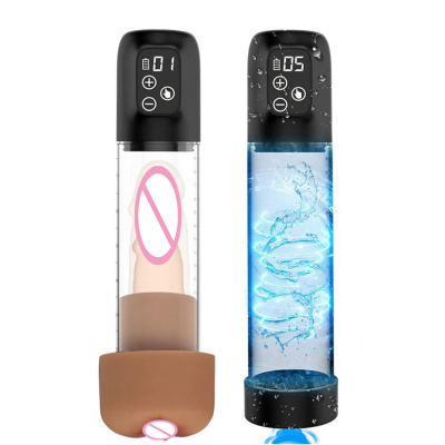 Electric Vacuum Vibrating Penis Pump with Pocket Pussy Penis Enlargement Extend Pump Penis Pump for Male Masturbation
