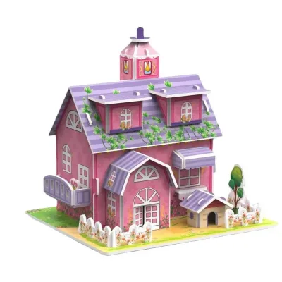 Cartoon Three-Dimensional Puzzle Children's Handmade DIY Toys Paper Card Villa Building Model Desktop Decoration 3d Paper Puzzle