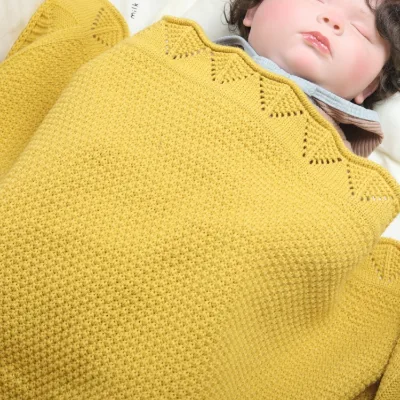 100*80cm Knitted Baby Blankets Newborn Infant Swaddle Wrap Comforter Portable Kids Stroller Bedding Covers Made