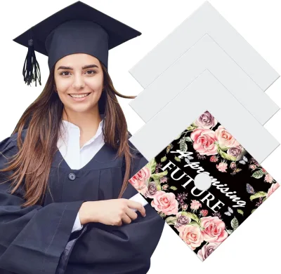 Echo FastSub Sublimation Cap Topper Blank MDF Grad Cap Ornament Echo Graduation Gift White 6-Color Thermal Transfer Printing Logo