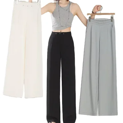 Women Slim High Waist Size Breathable Jogger with Wide Legs and Casual Drawstring Sweatpants for Women