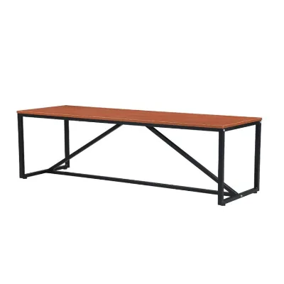 Coffee Table and End Table for Living Room Rectangular TV Stand with Metal Box Frame Walnut Coffee Table