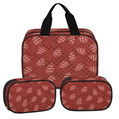 Manufacturer Custom Hawaii Ulu Leaves Print PVC Multi-Functional Waterproof Portable Travel Toiletry Zipper Bag