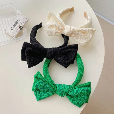 Korean Version Wide-brimmed Headband Korean High-textured Bow Headband High Skull Top Hair Accessories