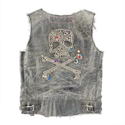 DiZNEW 2023 New Fashion Skull Retro Vest for Men Customized High Quality Mens Vest