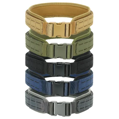 Adjustable Molle Laser Cut Padded Patrol Belt Multi-Purpose Nylon Combat Tactical Duty Belt Outdoor Sports Training Equipment